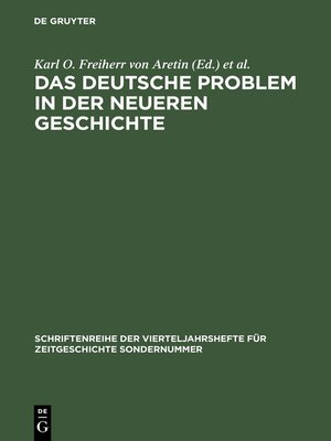 cover image of Das deutsche Problem in der neueren Geschichte
